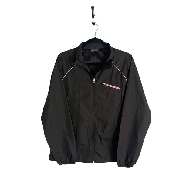 5 for $30 Danskin Now Full Zip Windbreaker Jacket Brown Pink Women’s Size Large - Picture 1 of 5